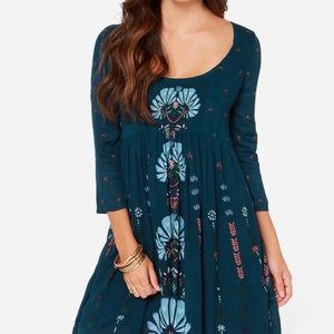 O’Neil Margaret Dark Teal Floral Dress